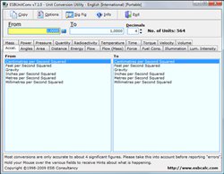ESBUnitConv - Main window